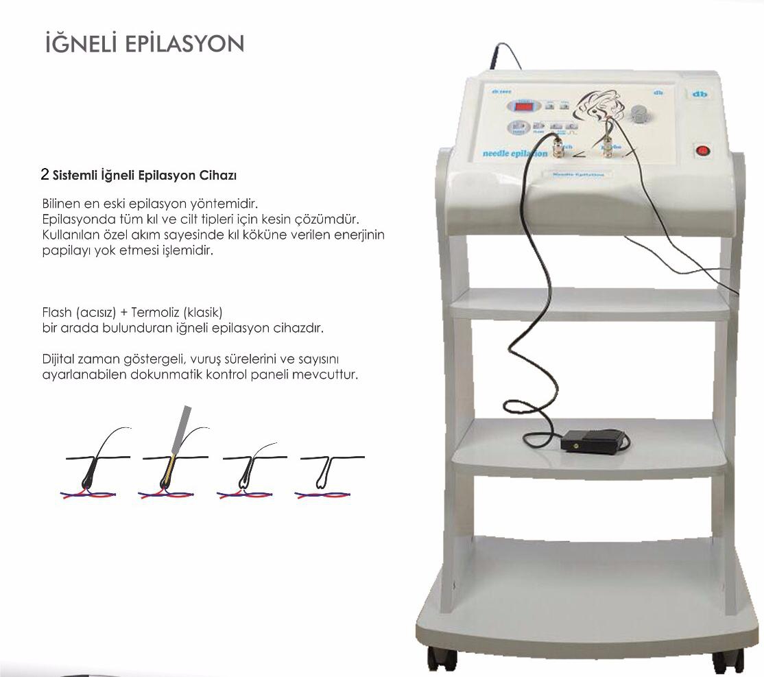 2 Sistem Etejerli İğneli Epilasyon Cihazı